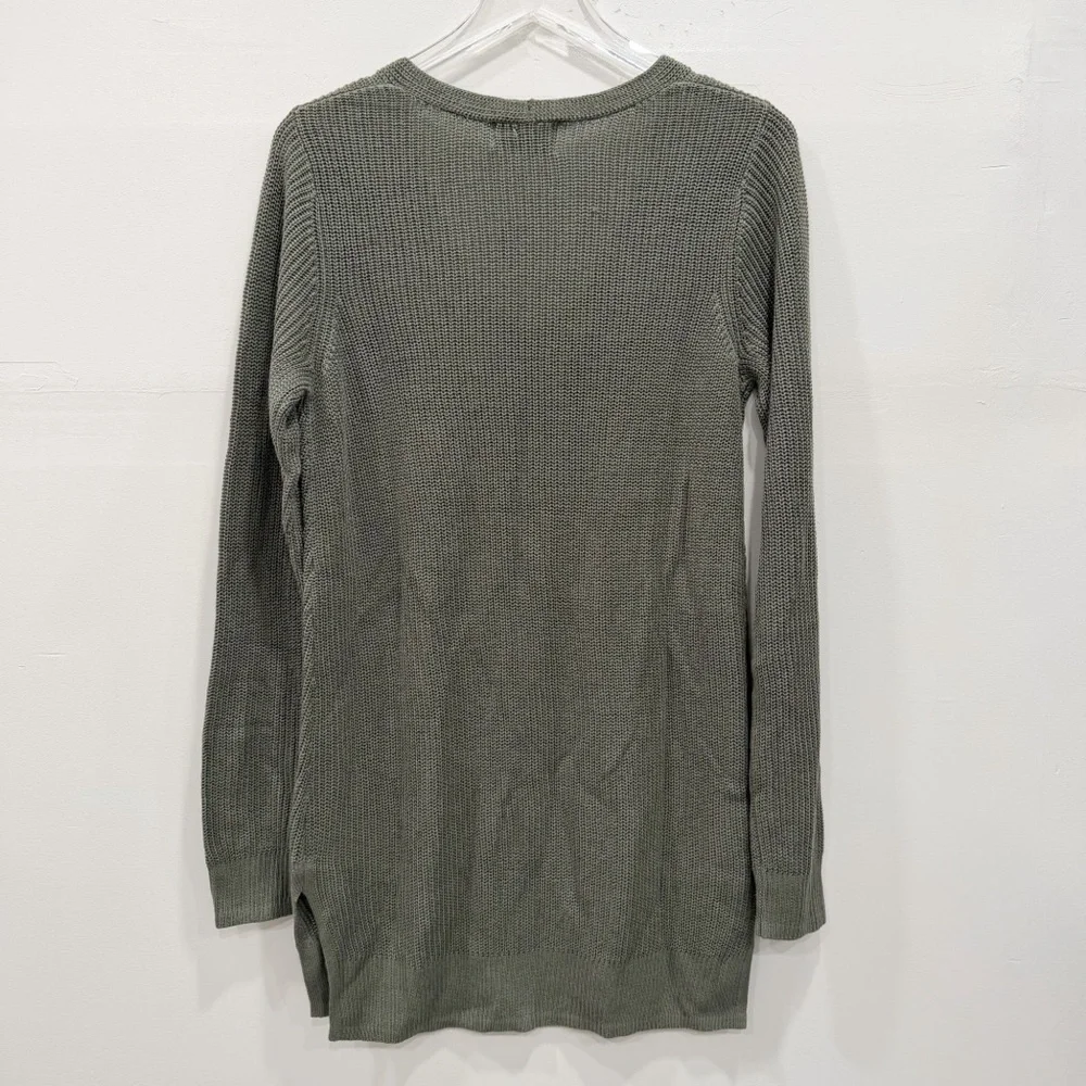 Old Navy Textured V-Neck Sweater Tunic Green Large Tall